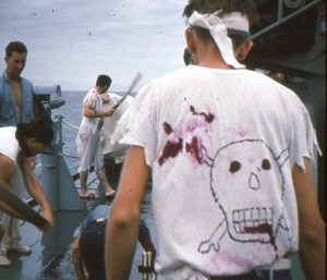 Ron Kramer as AG-2 aboard USS Calcaterra during 1956–1966 Deep Freeze deployment