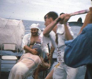 Ron Kramer as AG-2 aboard USS Calcaterra during 1956–1966 Deep Freeze deployment