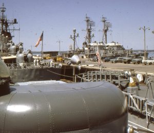 Ron Kramer as AG-2 aboard USS Calcaterra during 1956–1966 Deep Freeze deployment
