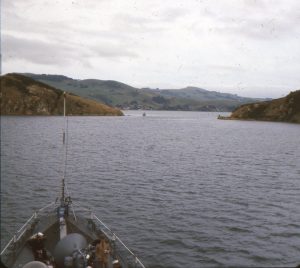 Ron's journey entering Otago Harbor and mooring at Dunedin's Victoria Wharf