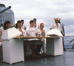Ron Kramer as AG-2 aboard USS Calcaterra during 1956–1966 Deep Freeze deployment