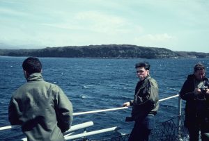 USS Calcaterra at Auckland Islands during 1966 Antarctic scientific mission