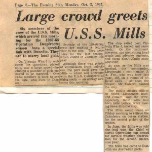 Ed Lynch, GM-3 served aboard USS Calcaterra during Deep Freeze 1965-66.