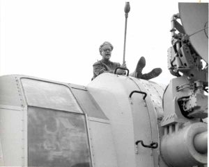 Lt. Schultz playing gun director
