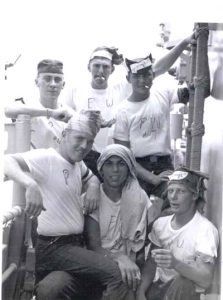 USS Calcaterra, Aug 1965. Lynch, Buono, Trump, Wells,?