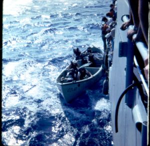 Ron Haggard served as an ETR-SN aboard USS Calcaterra during the Deep Freeze 1965-66 deployment