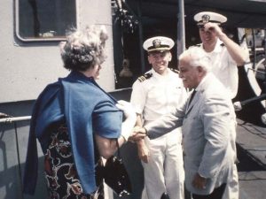 conductor Arthur Fieldler and his wife visiting the Gary