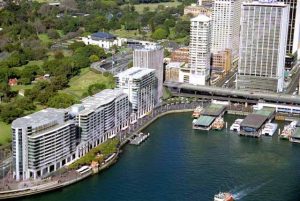 photo of Circular Quay the apartments on the left are located on the walk to Bennelong Point