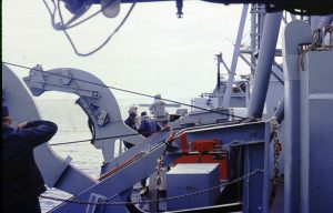 Escort Ops Launching the Motor Whale Boat