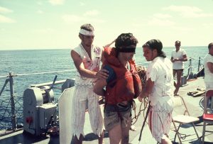 USS Calcaterra Crossing the Equator, August, 1965
