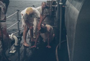 USS Calcaterra Crossing the Equator, August, 1965