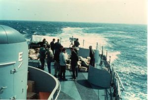 USS Calcaterra steaming towards Auckland Island