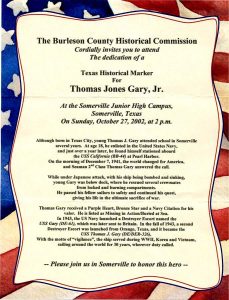 TJ Gary Plaque