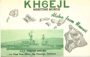 USS Forster Ham Radio QSL Card