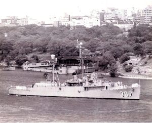 USS Wilhoite DER entering Sydney Australia