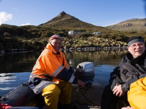 Zodiac ride to boat Hamish Glenn