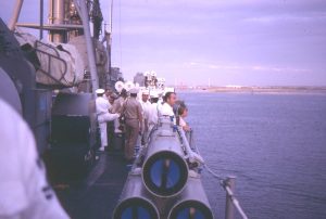 Visitors aboard to view the missile launch